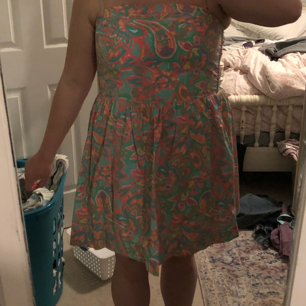 Lily Pulitzer patterned strapless dress large